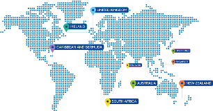 international map with markers